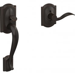 Cheap 🤩 Schlage Camelot Aged Bronze Entry Door Lever Handleset Only 💯