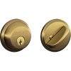 Outlet 👍 Schlage Antique Brass Single Cylinder Deadbolt ⌛