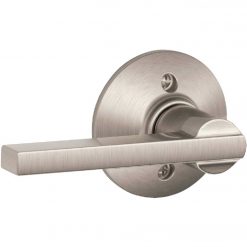 Best Sale ⌛ Schlage Latitude Lever Satin Nickel Non-Turning Lock 🎉