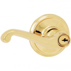 New 👏 Schlage Ultima Bright Brass Flair Entry Door Lever ⌛