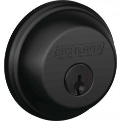 Discount 👍 Schlage Matte Black Single Cylinder Deadbolt 🎉