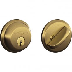 Best Pirce 🧨 Schlage Antique Brass Maximum Security Single Cylinder Deadbolt ❤️