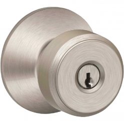 Promo 👍 Schlage Bowery Knob Satin Nickel Keyed Entry Lock 👏