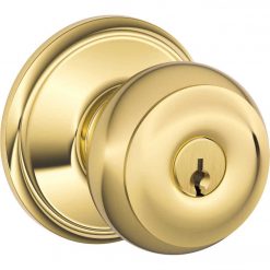 Best Pirce ✨ Schlage Georgian Bright Brass Entry Door Knob 🥰