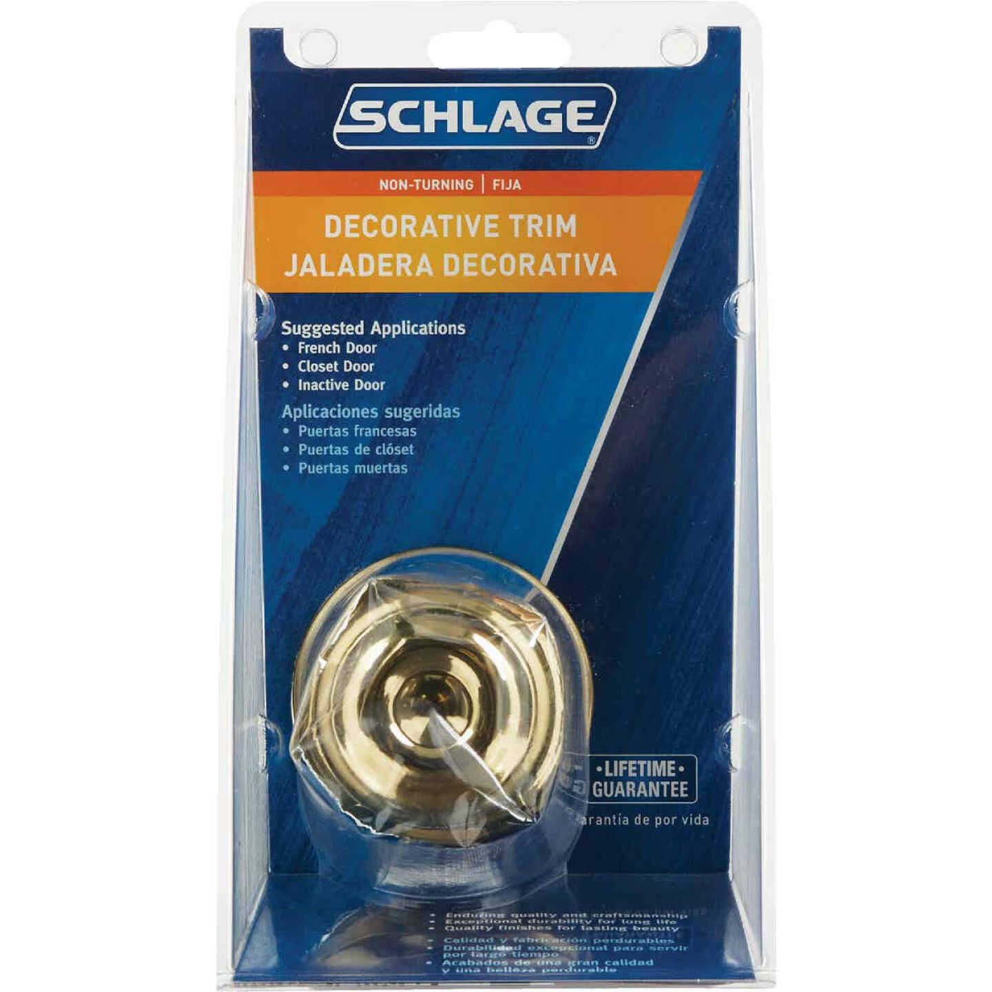 Outlet 🤩 Schlage Bright Brass Georgian Dummy Door Knob 💯 - Image 2