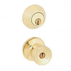 Wholesale 🧨 Schlage Dexter Bright Brass Deadbolt And Door Knob Combo ✔️